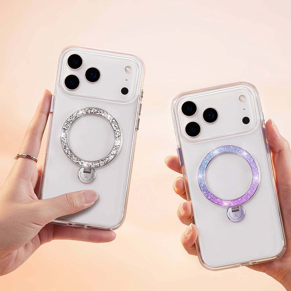 Apple iPhone 17 Uyumlu Pro Uyumlu Kılıf M-safe Şarj Özellikli Simli Standlı Pynana Dancing Circle Trendy Serisi Kapak - 7