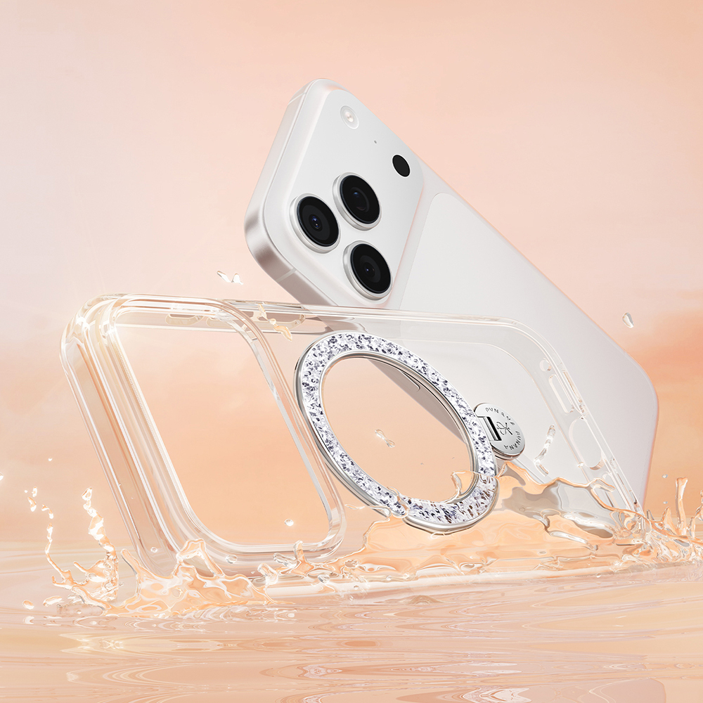 Apple iPhone 17 Uyumlu Pro Uyumlu Kılıf M-safe Şarj Özellikli Simli Standlı Pynana Dancing Circle Trendy Serisi Kapak - 10
