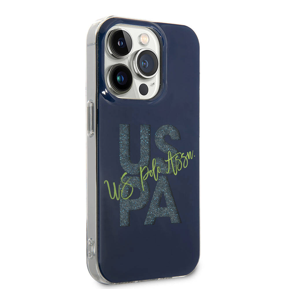 Apple iPhone 15 Uyumlu Pro Uyumlu Max Uyumlu Kılıf U.S. Polo Assn. Orjinal Lisanslı Simli Parlak Alfabe Tasarım Kapak - 17