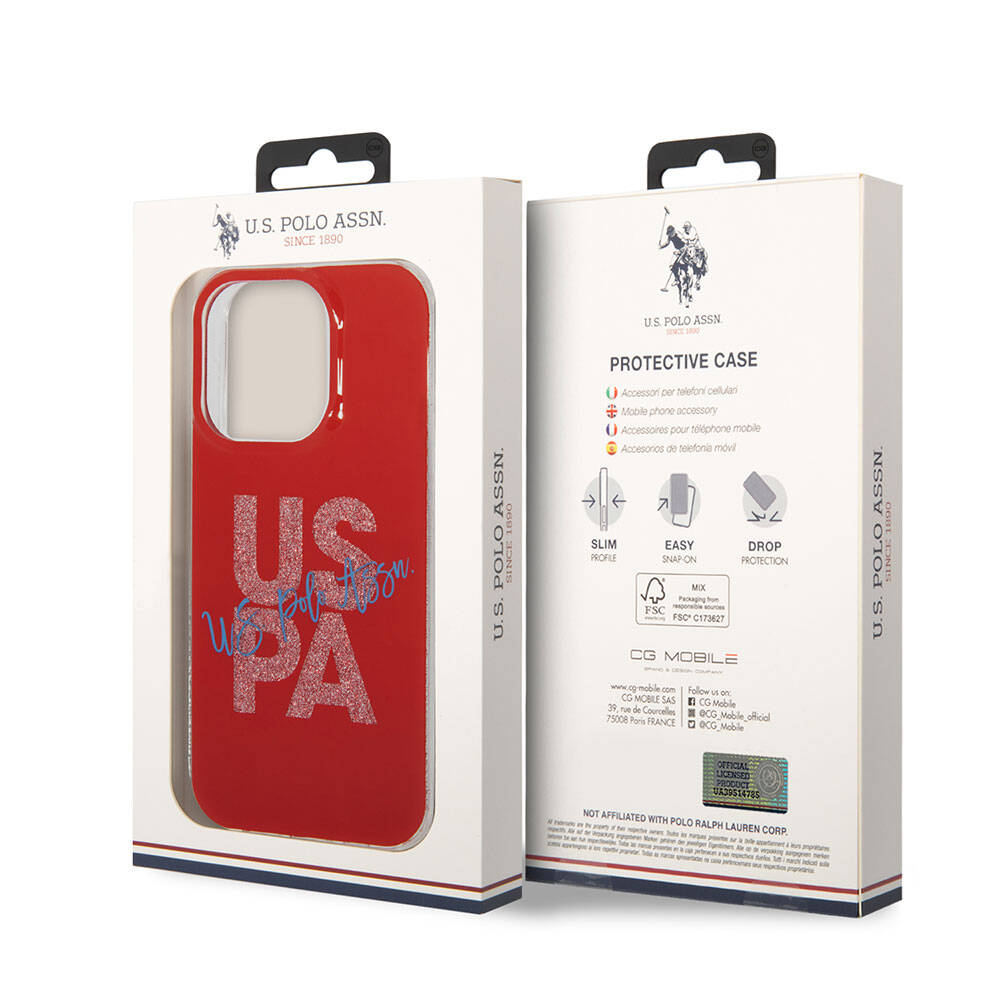 Apple iPhone 15 Uyumlu Pro Uyumlu Max Uyumlu Kılıf U.S. Polo Assn. Orjinal Lisanslı Simli Parlak Alfabe Tasarım Kapak - 28
