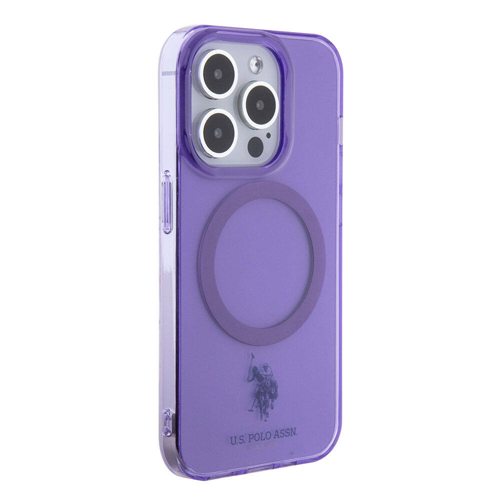 Apple iPhone 15 Uyumlu Pro Uyumlu Kılıf U.S. Polo Assn. Orjinal Lisanslı M-safe Şarj Özellikli Transparan Tasarım Kapak - 17