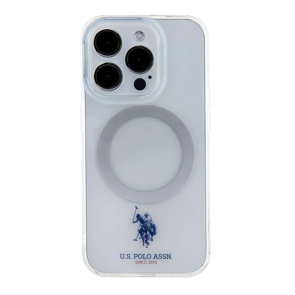 Apple iPhone 15 Uyumlu Pro Uyumlu Kılıf U.S. Polo Assn. Orjinal Lisanslı M-safe Şarj Özellikli Transparan Tasarım Kapak - 23