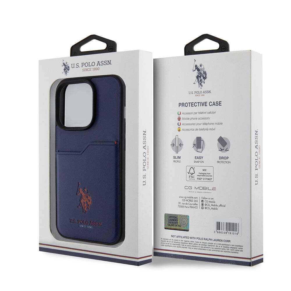 Apple iPhone 15 Uyumlu Pro Uyumlu Kılıf U.S. Polo Assn. Orjinal Lisanslı Baskı Logolu PU Kartlıklı Kapak - 21