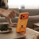 Apple iPhone 17 Uyumlu Pro Uyumlu Max Uyumlu Kılıf M-safe Şarj Özellikli Metal Standlı Sıvı Silikon Lenyes CK223 Kapak - 4