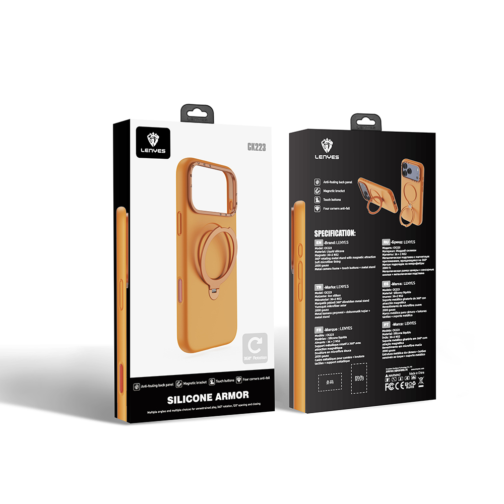 Apple iPhone 17 Uyumlu Pro Uyumlu Max Uyumlu Kılıf M-safe Şarj Özellikli Metal Standlı Sıvı Silikon Lenyes CK223 Kapak - 7