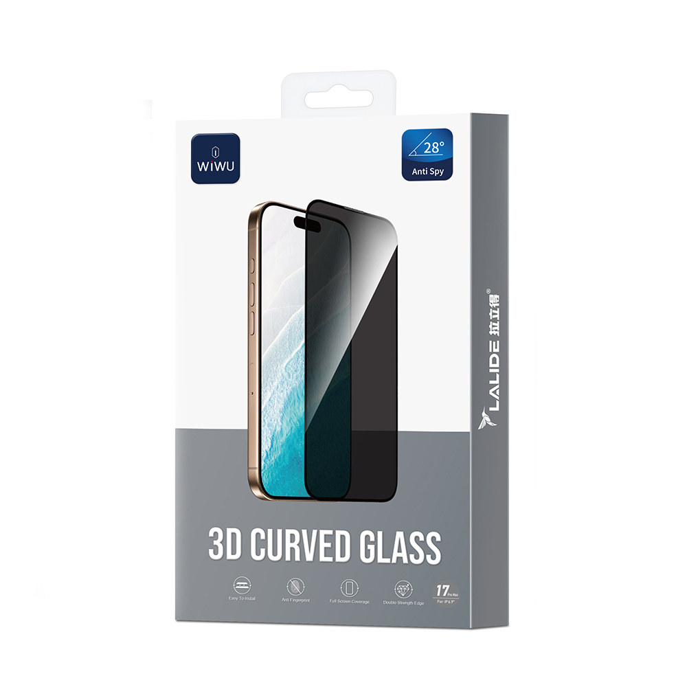Apple iPhone 16 Pro Max Uyumlu Wiwu LLD302 3D Curved iPrivacy Parmak İzi Bırakmayan Temperli Cam Ekran Koruyucu - 2