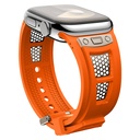Apple Watch 42mm Uyumlu Kordon Zore KRD-117 Hava Alabilen Delikli Metal Süslemeli Desenli Silikon Kayış - 4