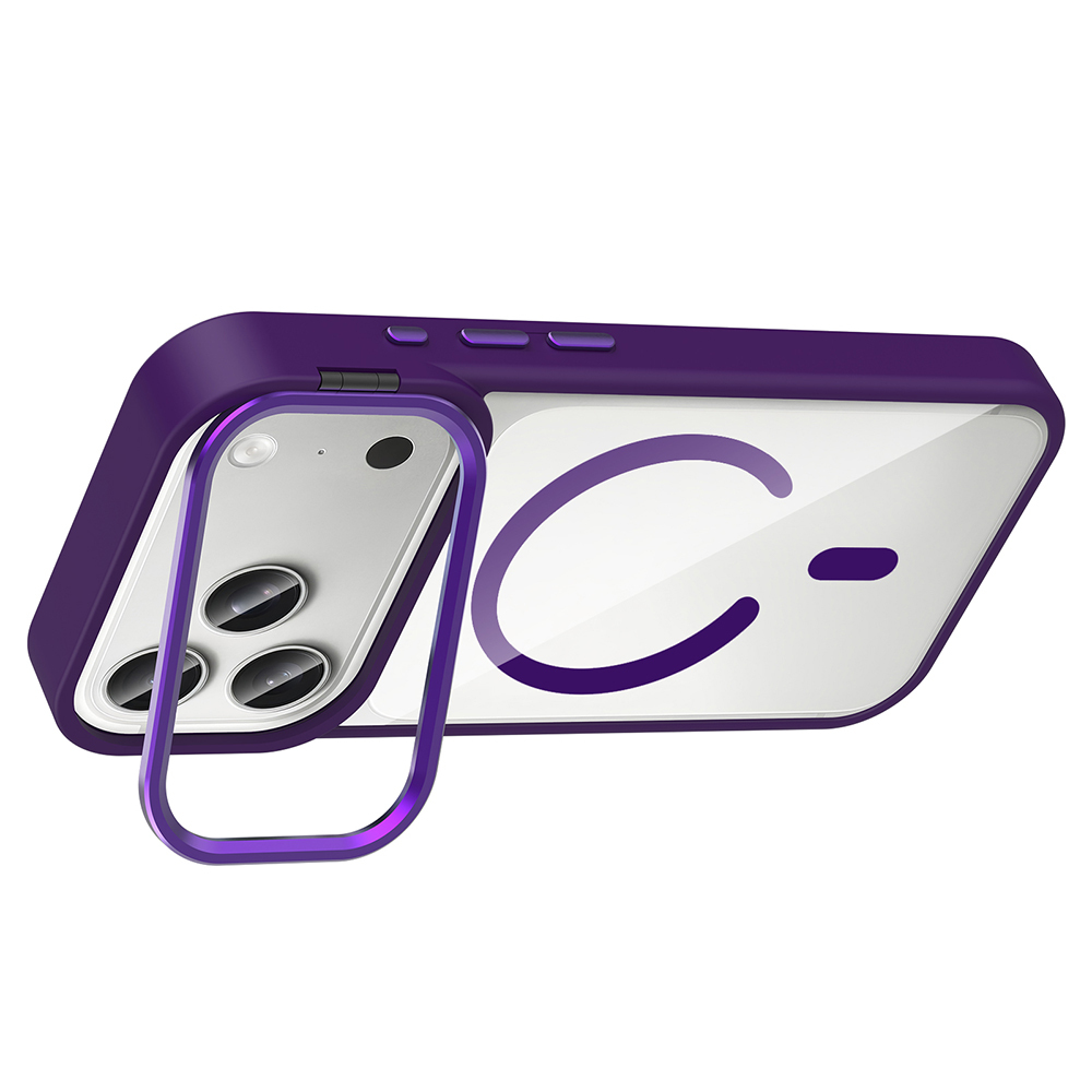 Apple iPhone 17 Pro Max Uyumlu Kılıf Standlı ve Kamera Lens Hediyeli M-Safe Şarj Özellikli Zore Etro Kapak - 8