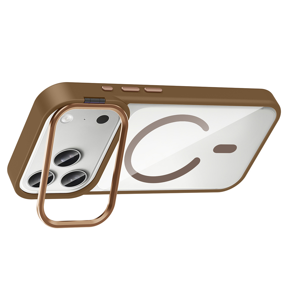 Apple iPhone 17 Pro Max Uyumlu Kılıf Standlı ve Kamera Lens Hediyeli M-Safe Şarj Özellikli Zore Etro Kapak - 10