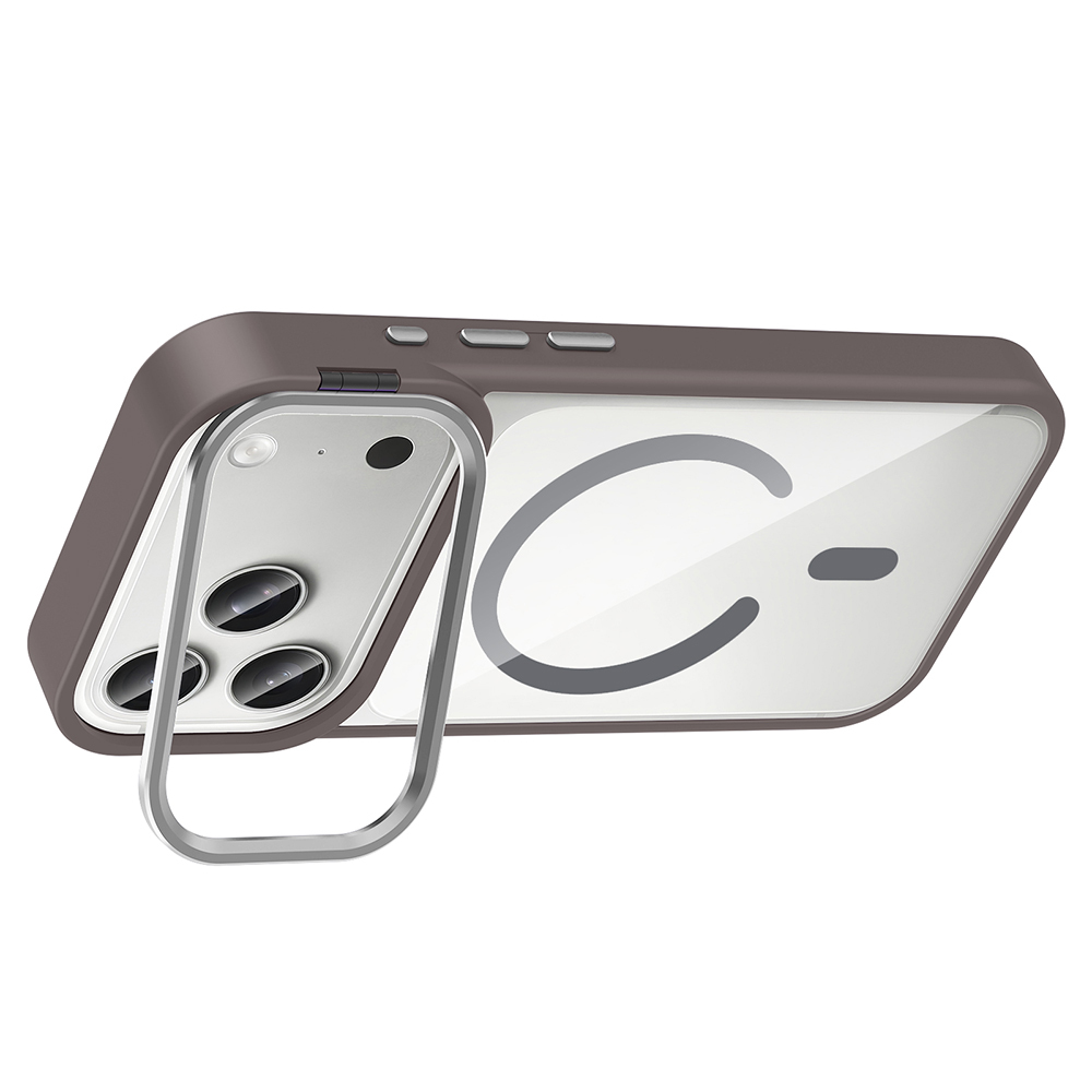 Apple iPhone 17 Pro Max Uyumlu Kılıf Standlı ve Kamera Lens Hediyeli M-Safe Şarj Özellikli Zore Etro Kapak - 12
