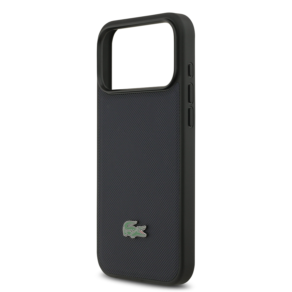Apple iPhone 17 Pro Max Uyumlu Kılıf Lacoste Orjinal Lisanslı M-safe Şarj Özellikli PU Pike Desenli Metal Logolu Kapak - 5