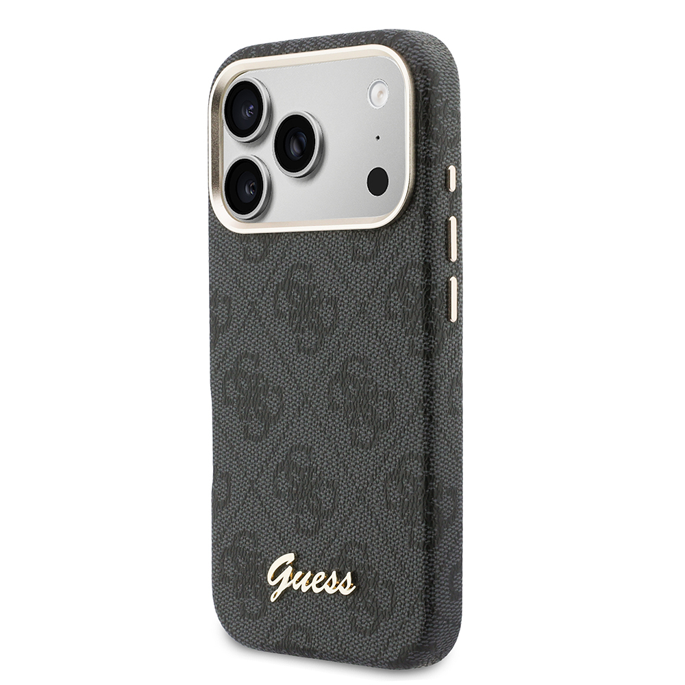 Apple iPhone 17 Pro Uyumlu Kılıf Guess Orjinal Lisanslı M-safe Şarj Özellikli Script Yazı Logolu 4G Desenli Kapak - 1