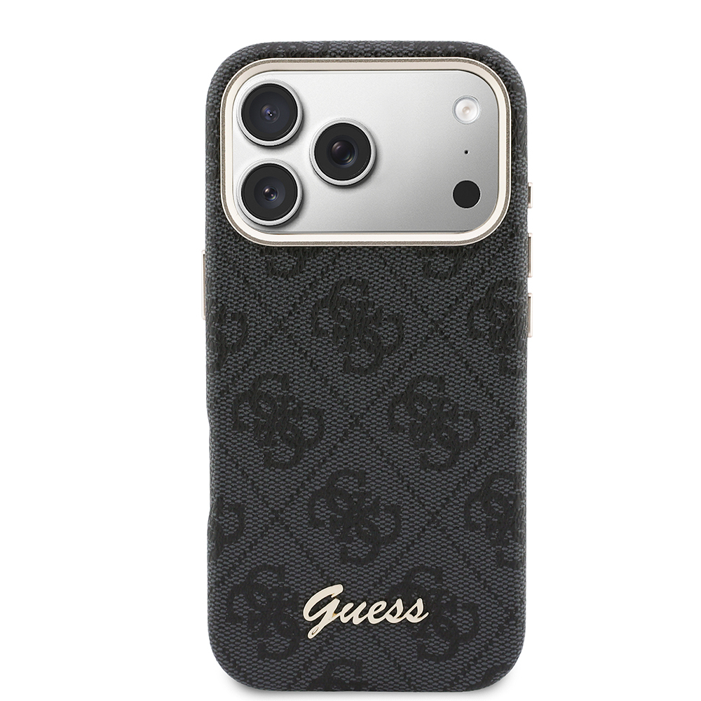 Apple iPhone 17 Pro Uyumlu Kılıf Guess Orjinal Lisanslı M-safe Şarj Özellikli Script Yazı Logolu 4G Desenli Kapak - 2