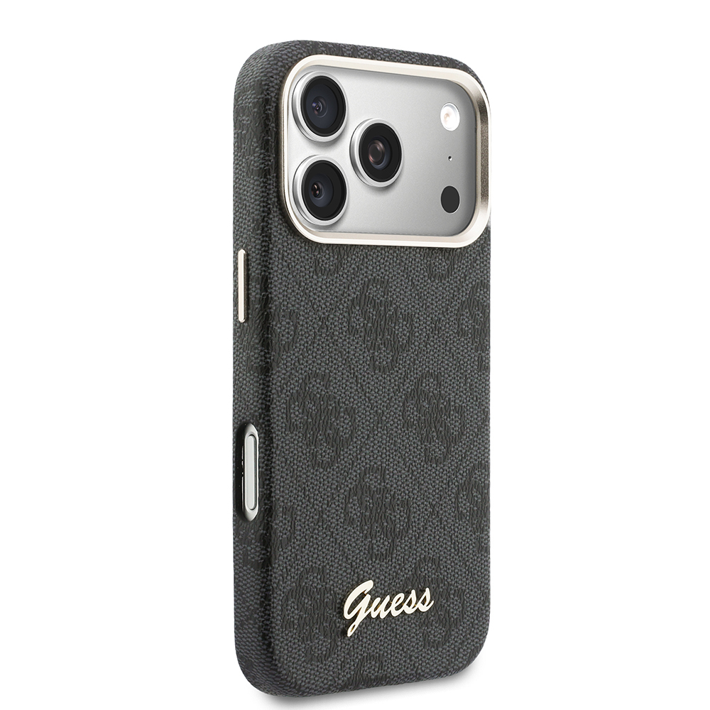 Apple iPhone 17 Pro Uyumlu Kılıf Guess Orjinal Lisanslı M-safe Şarj Özellikli Script Yazı Logolu 4G Desenli Kapak - 3