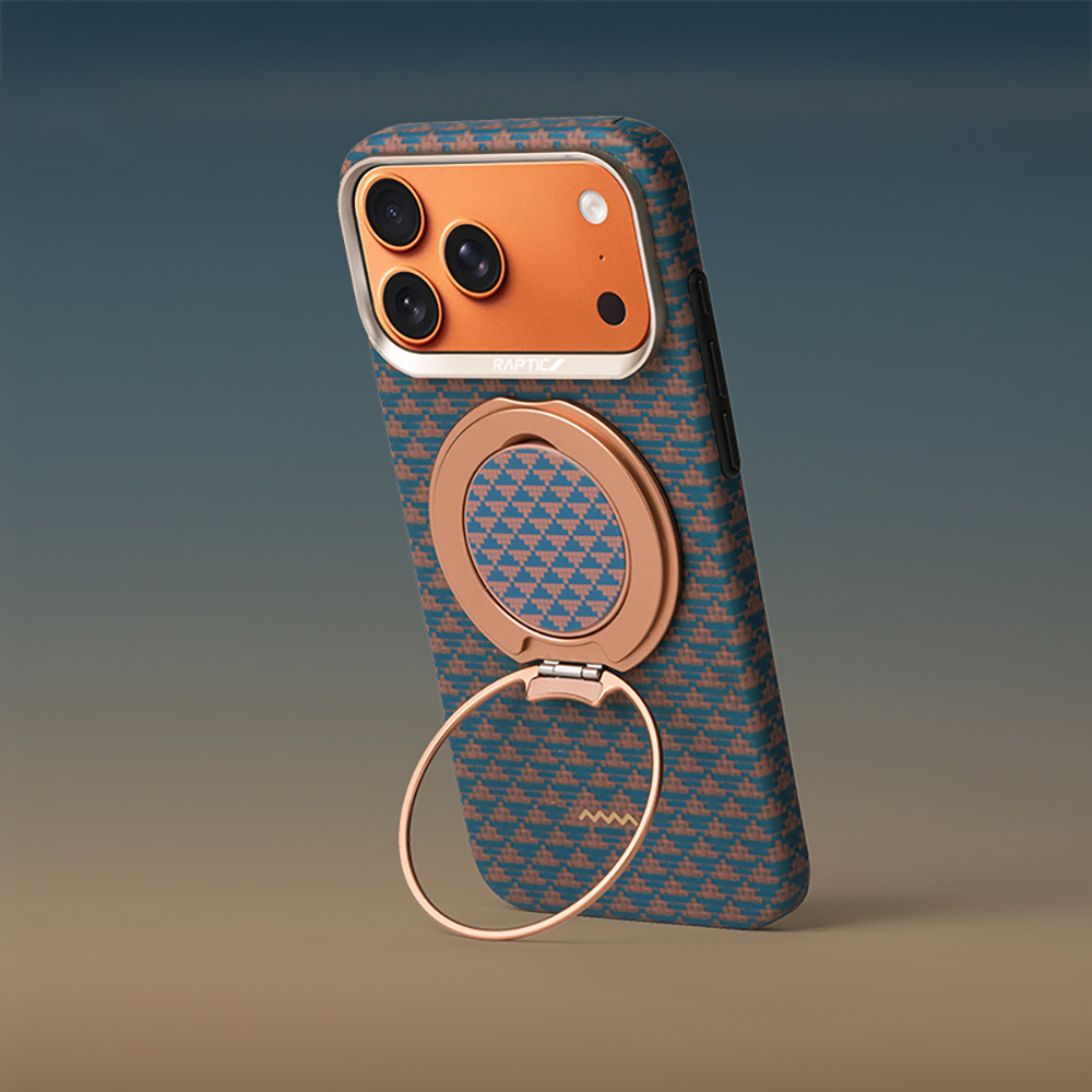 Apple iPhone 17 Pro Uyumlu Kılıf Raptic 2in1 Bundle Kit Aramid Skin Destiny Serisi Stand ve Kapak - 3