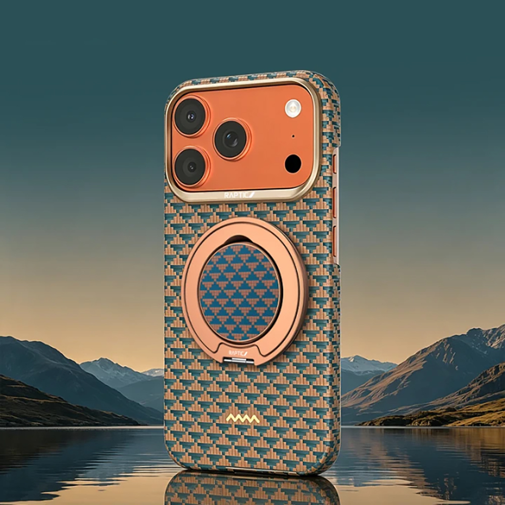 Apple iPhone 17 Pro Uyumlu Kılıf Raptic 2in1 Bundle Kit Aramid Skin Destiny Serisi Stand ve Kapak - 4