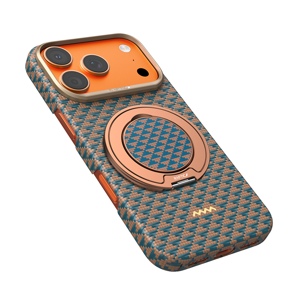 Apple iPhone 17 Pro Max Uyumlu Kılıf Raptic 2in1 Bundle Kit Aramid Skin Destiny Serisi Stand ve Kapak - 1