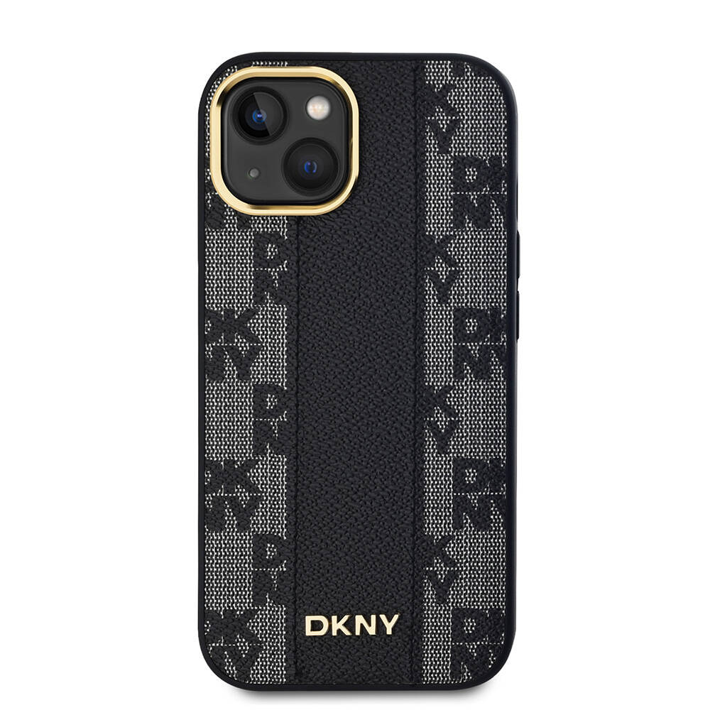 Apple iPhone 15 Uyumlu Kılıf DKNY Orjinal Lisanslı 3D Yazılı Checkered Pattern Kapak - 5