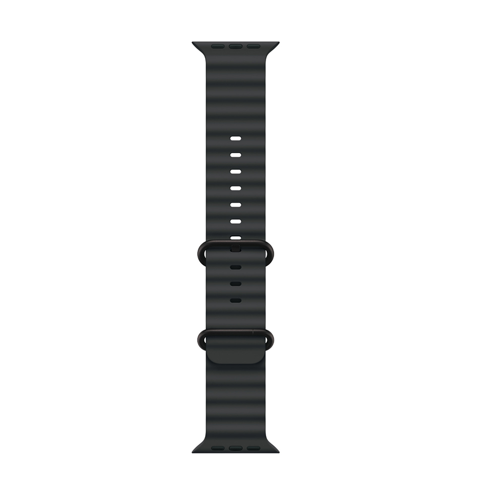 Apple Watch Ultra 49mm Uyumlu Kordon Ocean Silikon Yumuşak Esnek Metal Tokalı Zore KRD-75 Kayış - 5