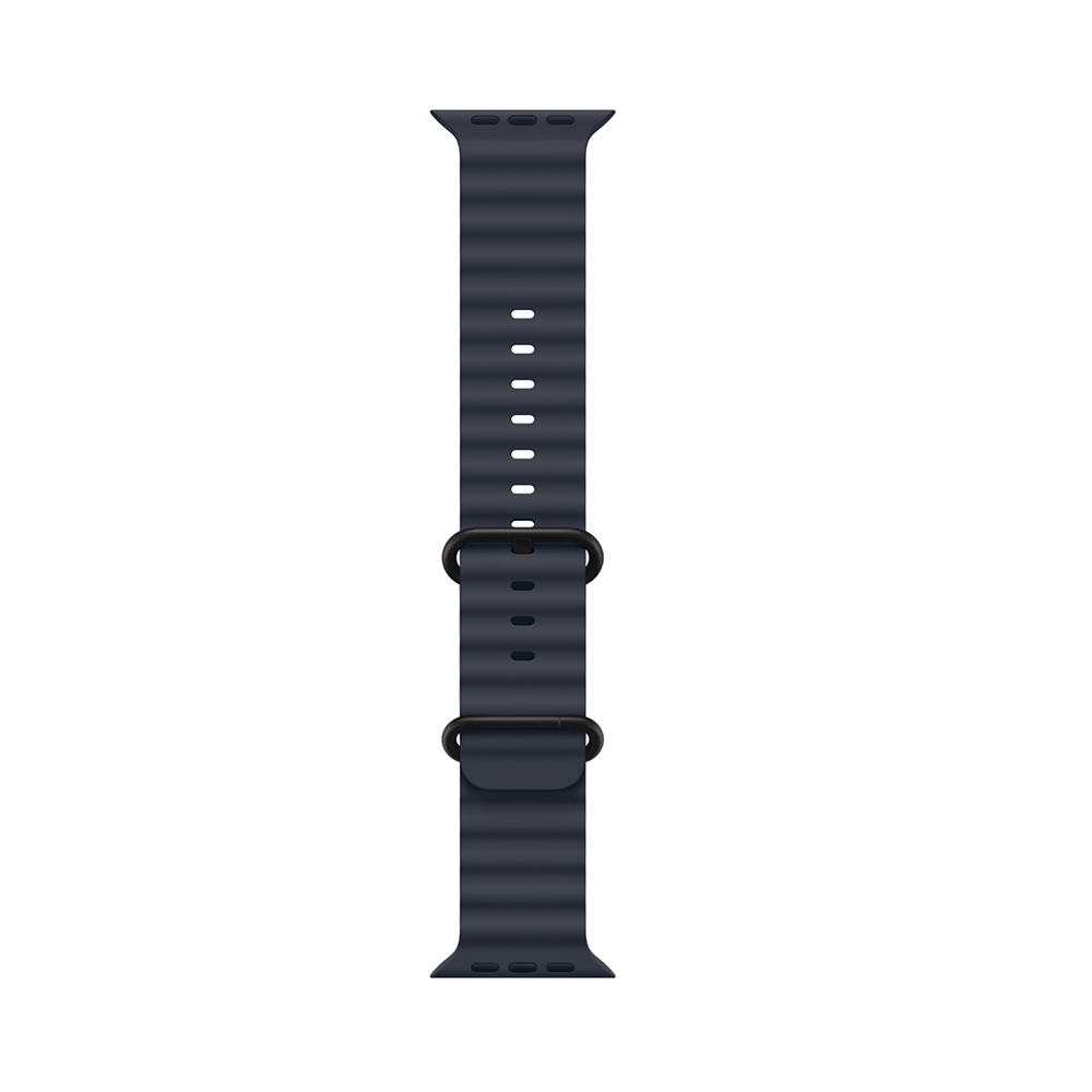 Apple Watch Ultra 49mm Uyumlu Kordon Ocean Silikon Yumuşak Esnek Metal Tokalı Zore KRD-75 Kayış - 8