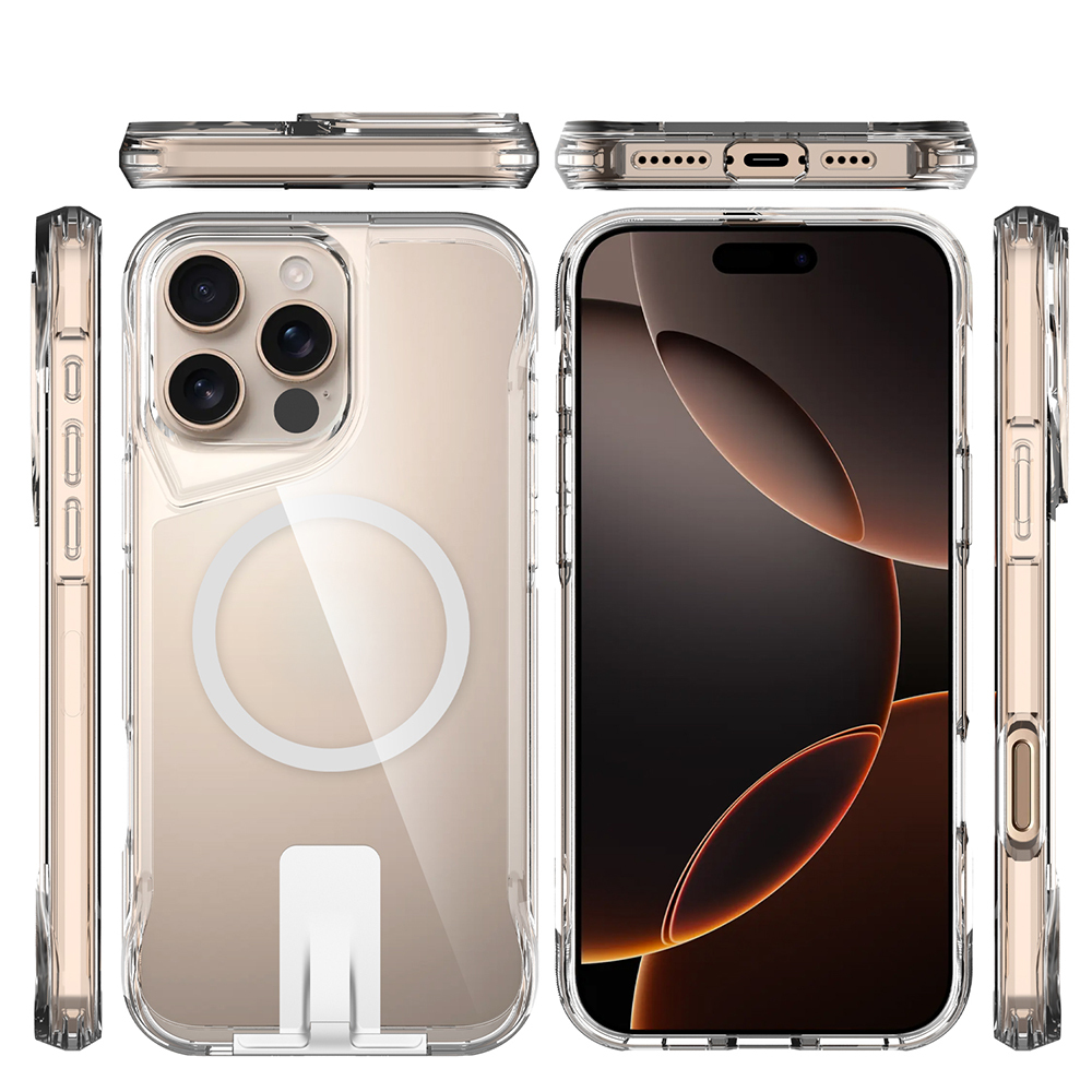 Apple iPhone 16 Pro Max Uyumlu Kılıf Magsafe Şarj Özellikli Zore T-Max Standlı Kapak - 9