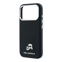 Apple iPhone 18 Pro Uyumlu Kılıf Karl Lagerfeld Orjinal Lisanslı M-Safe Şarj Özellikli K&C Heads Metal Logolu PU Kapak - 5