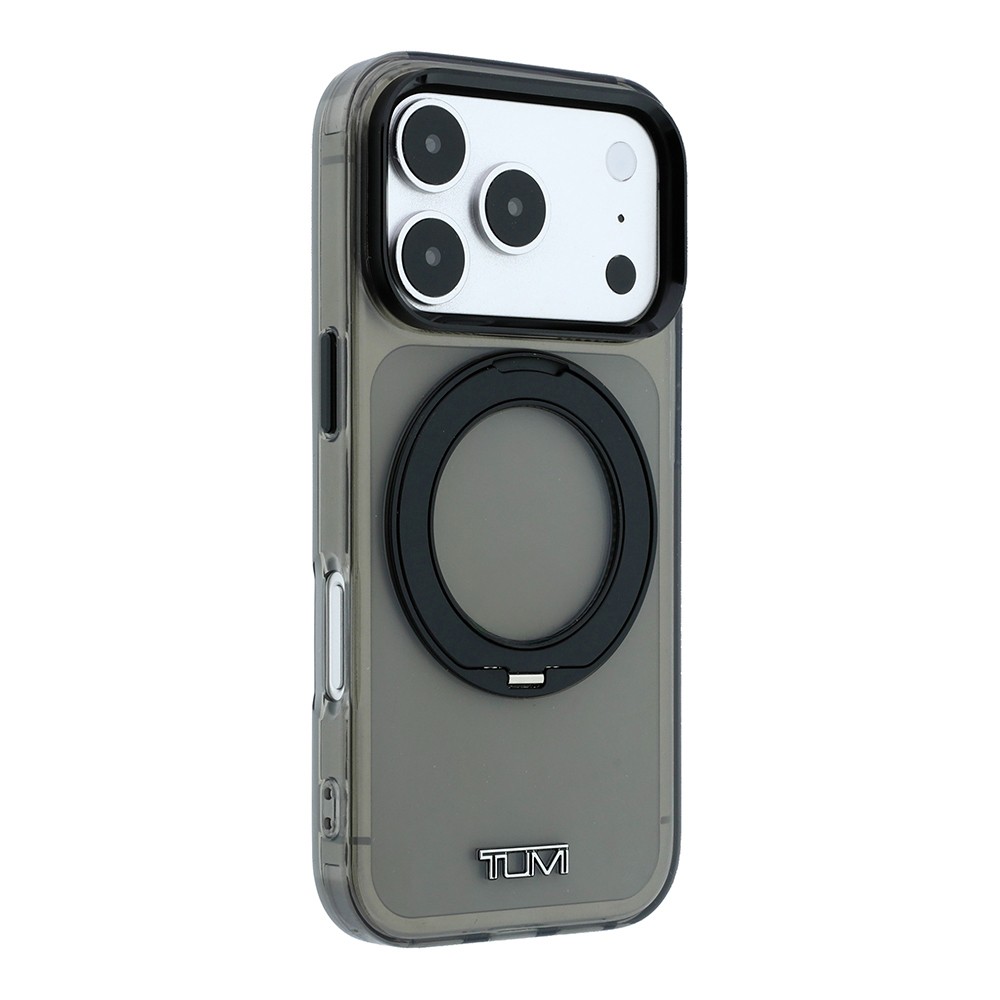 Apple iPhone 18 Pro Max Uyumlu Kılıf TUMI Orjinal Lisanslı M-safe Şarj Özellikli 360 Derece Dönebilen Standlı Transparan Kapak - 4