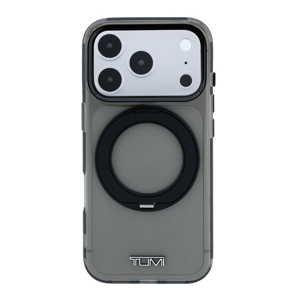 Apple iPhone 18 Pro Max Uyumlu Kılıf TUMI Orjinal Lisanslı M-safe Şarj Özellikli 360 Derece Dönebilen Standlı Transparan Kapak - 5