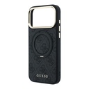 Apple iPhone 18 Pro Max Uyumlu Kılıf Guess Orjinal Lisanslı M-safe Şarj Özellikli 4G Desenli 360 Derece Dönebilen Standlı Metal Yazı Logolu Kapak - 5