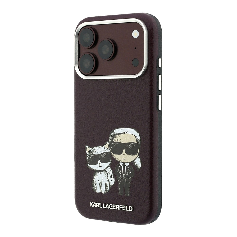 Apple iPhone 18 Pro Uyumlu Kılıf Karl Lagerfeld Orjinal Lisanslı M-Safe Şarj Özellikli K&C Bodies Sketch PU Kapak - 1