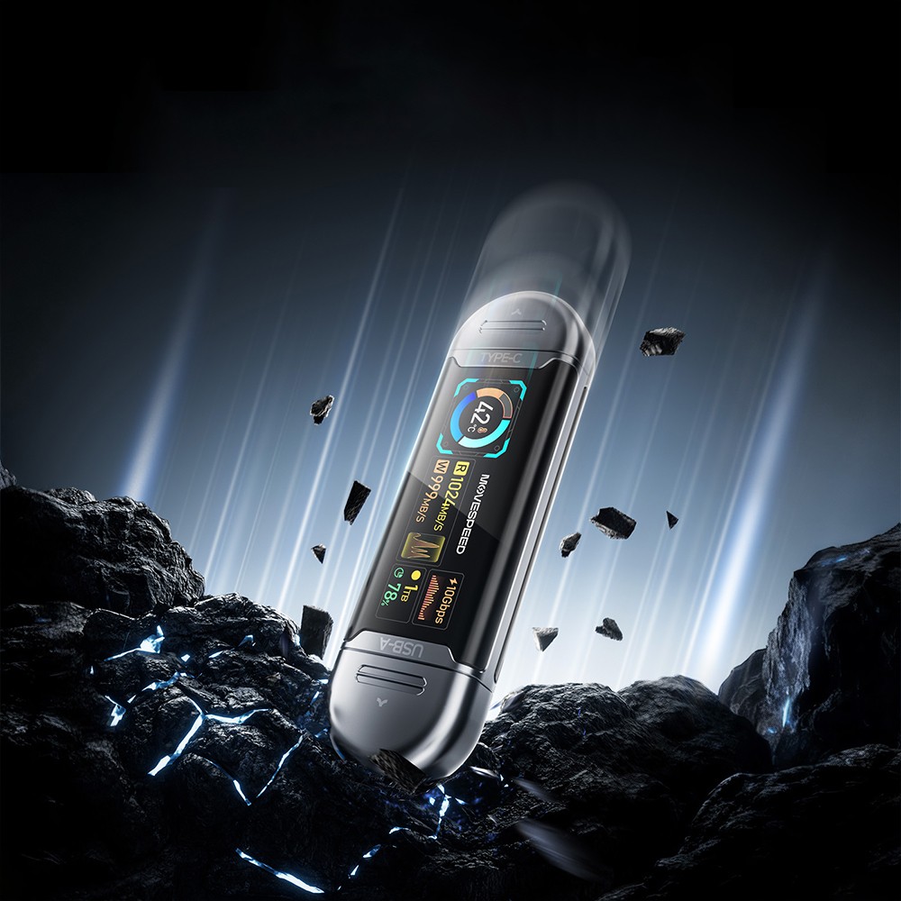Movespeed MSSU10 LCD Ekranlı 4K ProRes Dual USB-A+Type-C Bağlantılı PSSD Flash Disk 128GB 10Gbps - 8