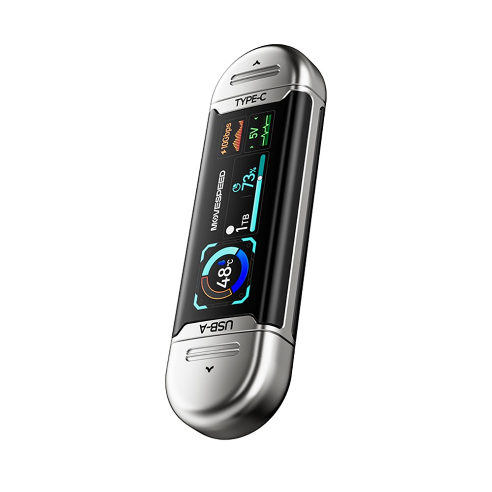 Movespeed MSSU10 LCD Ekranlı 4K ProRes Dual USB-A+Type-C Bağlantılı PSSD Flash Disk 512GB 10Gbps - 3