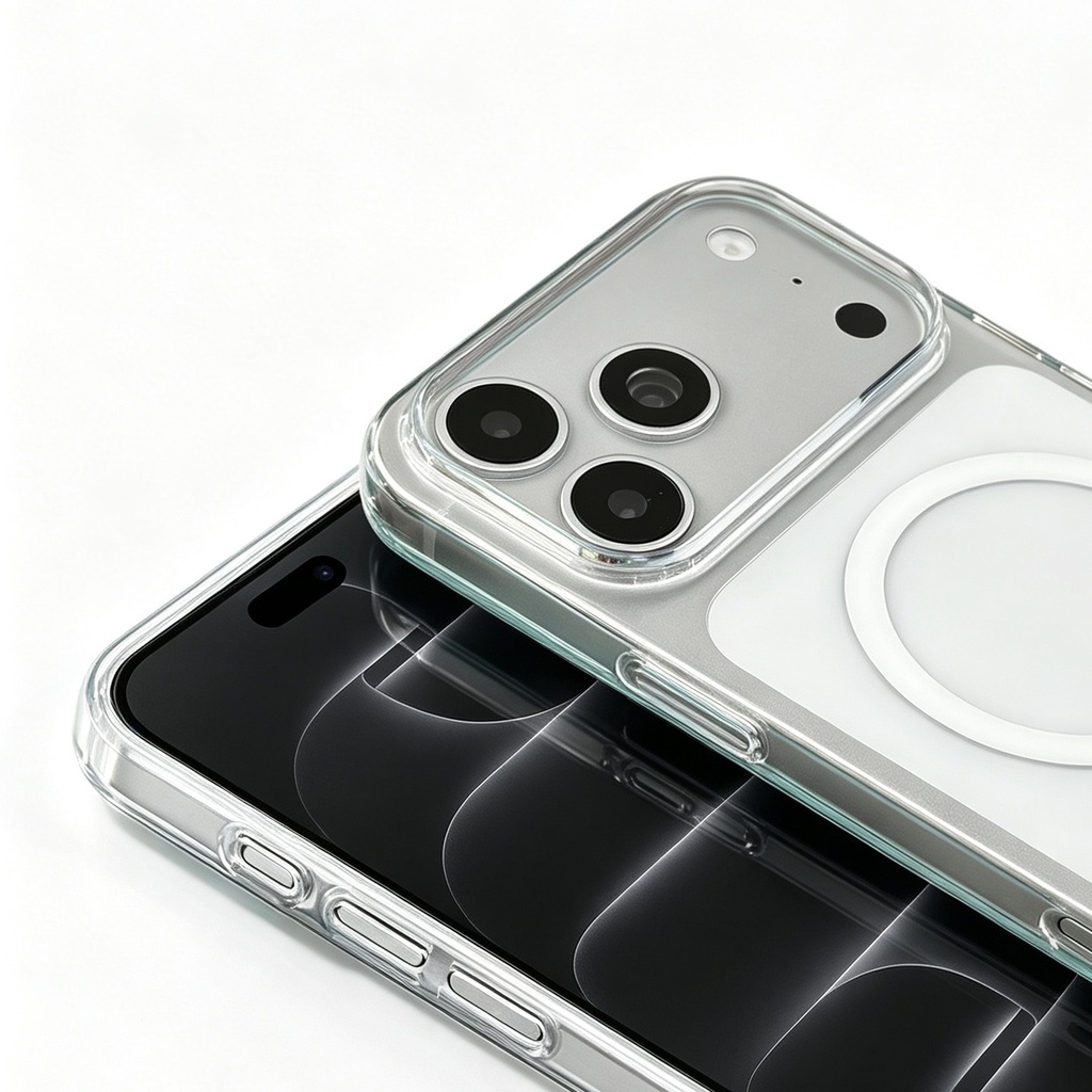 Apple iPhone 17 Pro Max Uyumlu Kılıf Zore M-safe Şarj Özellikli Şeffaf Tek Kamera Çerçeveli Porto Kapak - 2