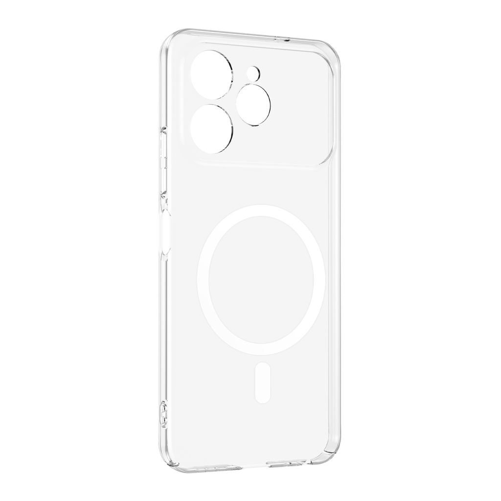 Tecno Spark 40 4G Uyumlu Kamera Korumalı M-Safe Şarj Özellikli Şeffaf Zore London Sert PC Kapak - 1