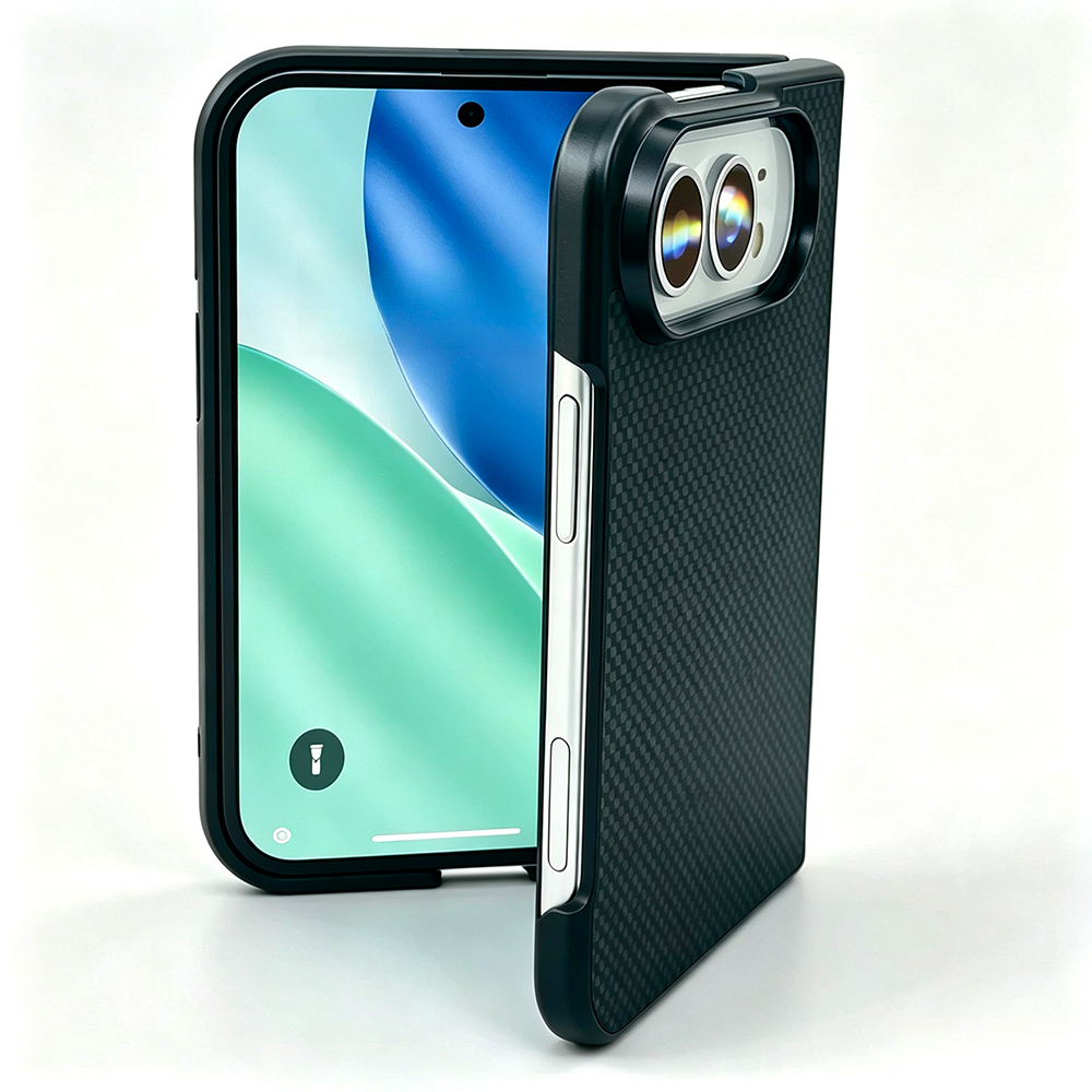 Apple iPhone Duo Uyumlu Kılıf M-Safe Şarj Özellikli Zore Noxi PU Karbon Tasarımlı Kapak - 2