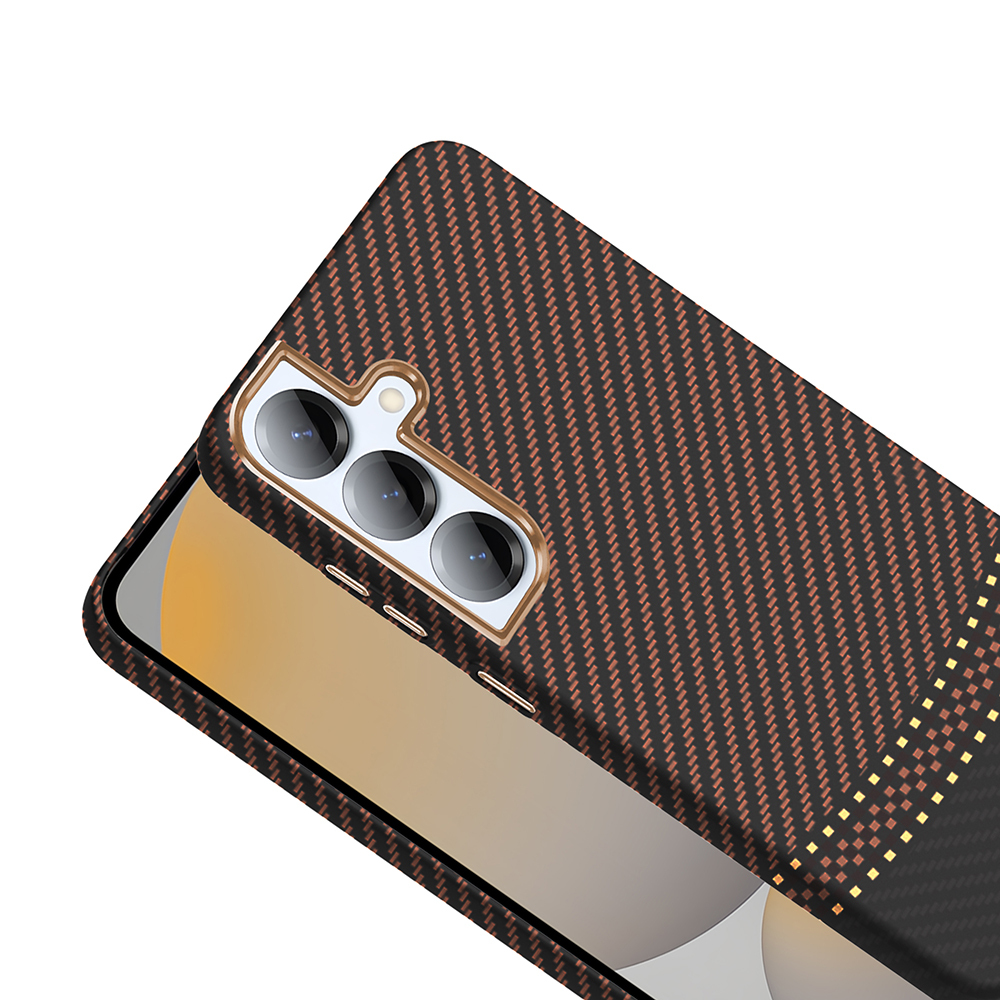 Samsung Galaxy S25 Uyumlu Kılıf M-safe Şarj Özellikli Karbon Fiber Görünümlü Zore Gros Kapak - 6
