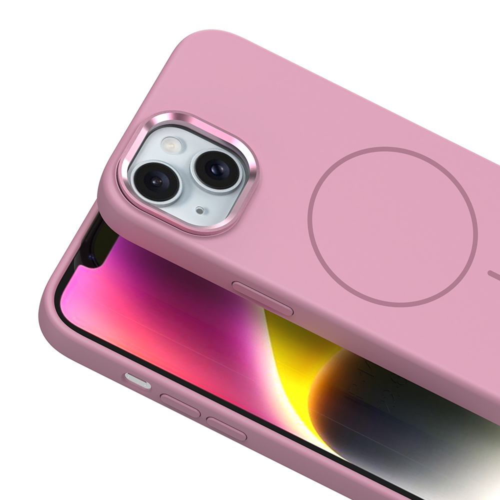 Apple iPhone 14 Uyumlu Kılıf M-Safe Şarj Özellikli Metal Kamera Çerçeveli Zore Edi Silikon Kapak - 2