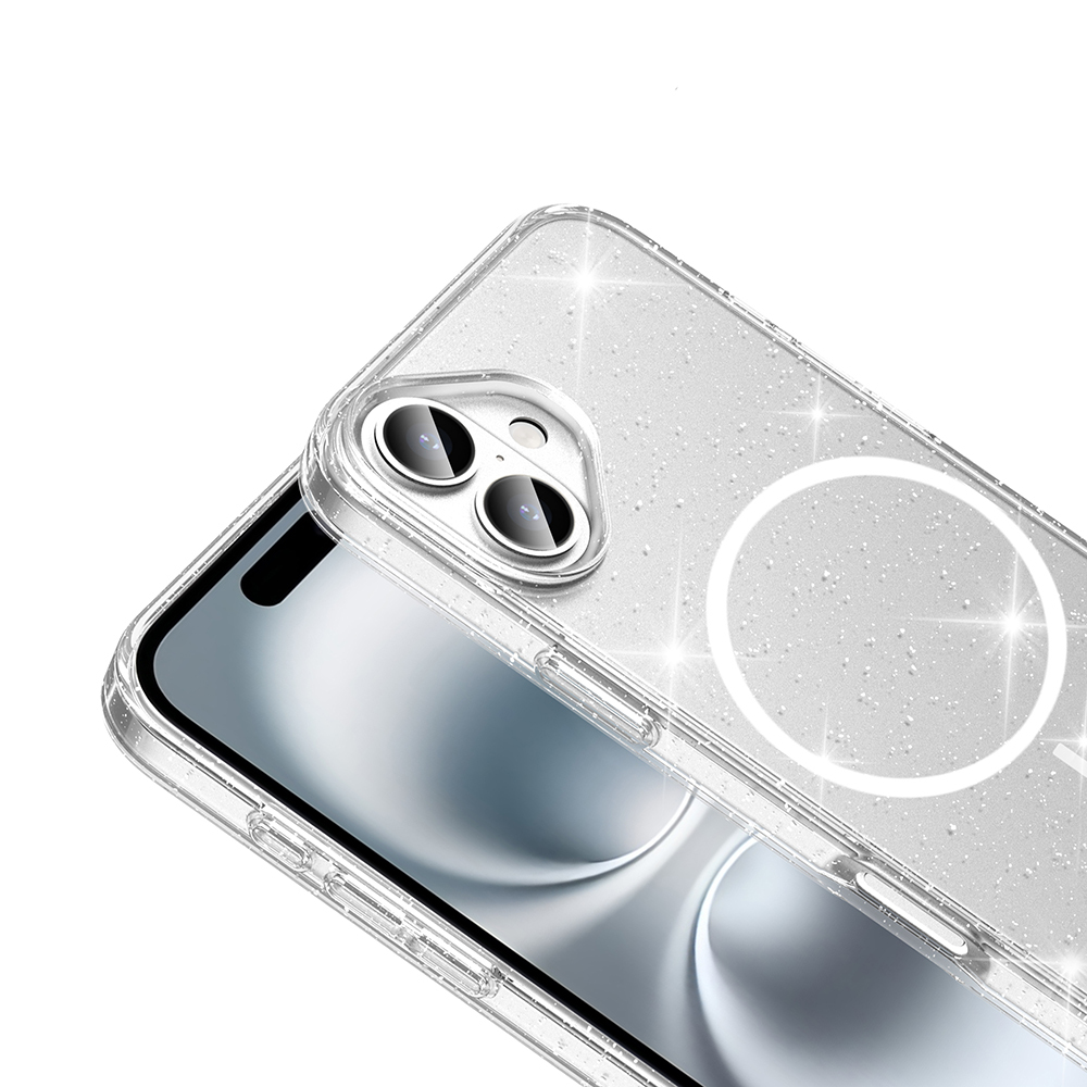 ​Apple iPhone 16 Plus Uyumlu Kılıf M-safe Şarj Özellikli Parlayan Simli Saydam Renkli Zore Maris Kapak - 2