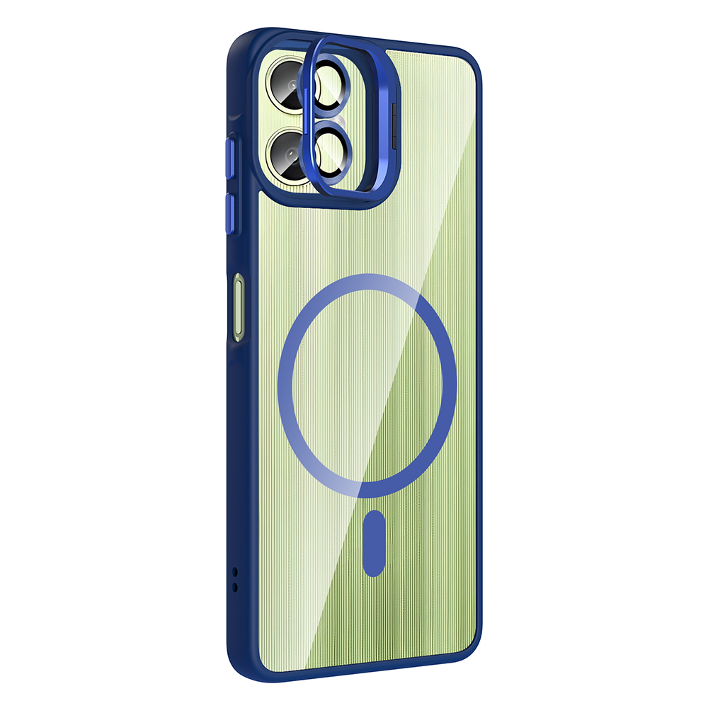 Samsung Galaxy A06 Uyumlu Kılıf Standlı ve Kamera Lens Hediyeli M-Safe Şarj Özellikli Zore Etro Kapak - 3