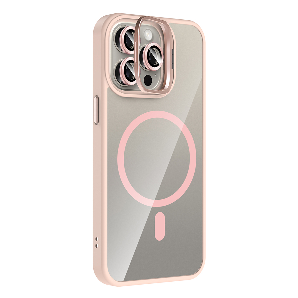 Apple iPhone 15 Pro Max Uyumlu Kılıf Standlı ve Kamera Lens Hediyeli M-Safe Şarj Özellikli Zore Etro Kapak - 8