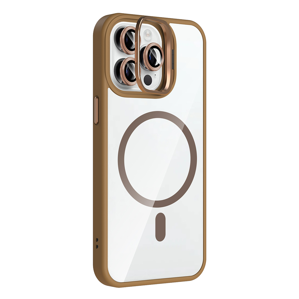 Apple iPhone 14 Pro Max Uyumlu Kılıf Standlı ve Kamera Lens Hediyeli M-Safe Şarj Özellikli Zore Etro Kapak - 7