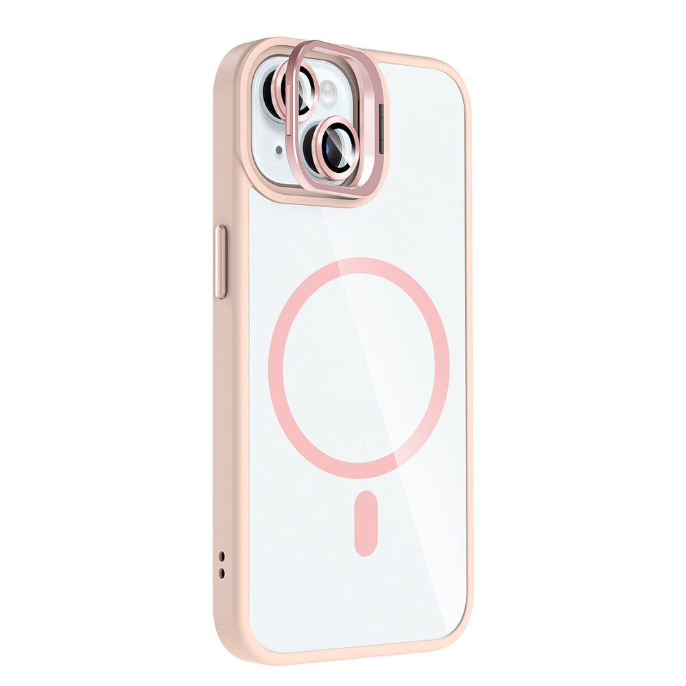 Apple iPhone 15 Uyumlu Kılıf Standlı ve Kamera Lens Hediyeli M-Safe Şarj Özellikli Zore Etro Kapak - 5