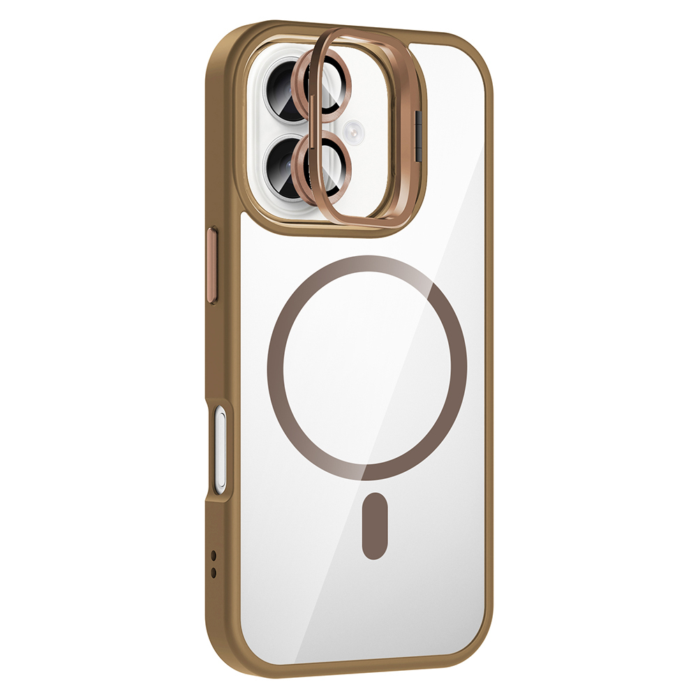 Apple iPhone 16 Uyumlu Kılıf Standlı ve Kamera Lens Hediyeli M-Safe Şarj Özellikli Zore Etro Kapak - 7