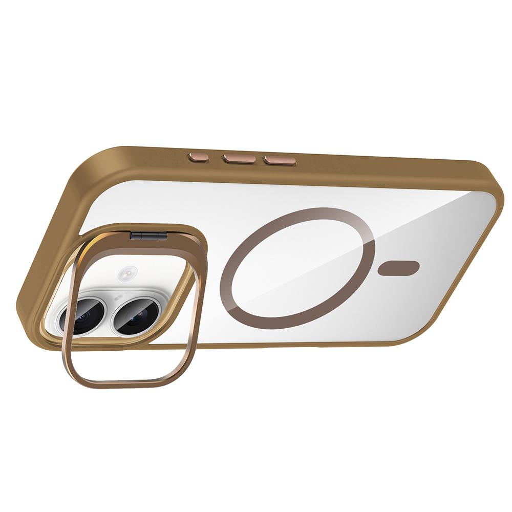 Apple iPhone 16 Uyumlu Kılıf Standlı ve Kamera Lens Hediyeli M-Safe Şarj Özellikli Zore Etro Kapak - 8