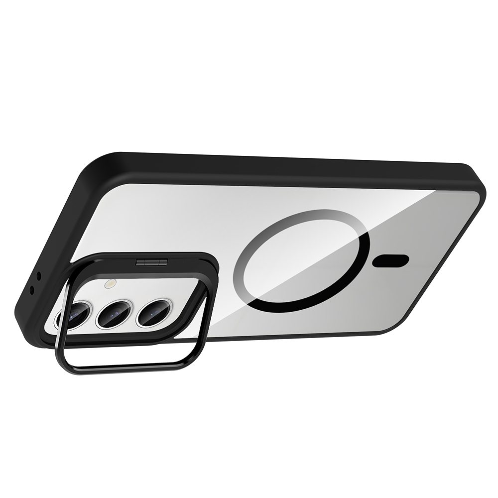 Samsung Galaxy S24 Uyumlu Kılıf Standlı ve Kamera Lens Hediyeli M-Safe Şarj Özellikli Zore Etro Kapak - 8