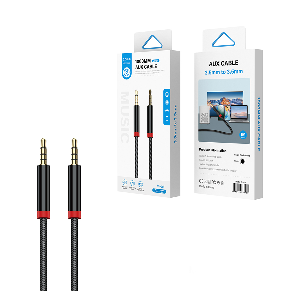 Zore AU-707 Örgü Tasarımlı Aux Audio Kablo 3.5mm 1m - 4