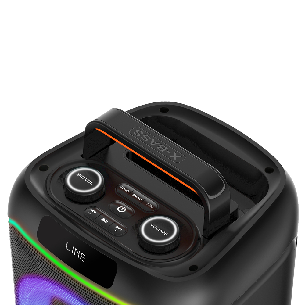 Zore GD-2608 Dijital LED Göstergeli FM Radyolu Mikrofonlu RGB TWS Çift 6.5 inç Stereo Bass Kablosuz Karaoke Hoparlör - 9