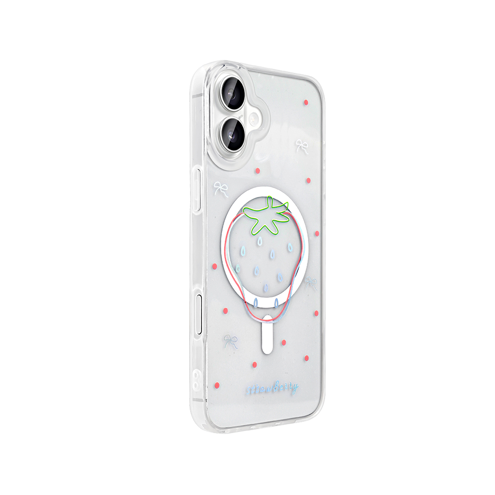Apple iPhone 16 Uyumlu Kılıf M-Safe Şarj Özellikli Şeffaf Zore Folk Sert Kapak - 1