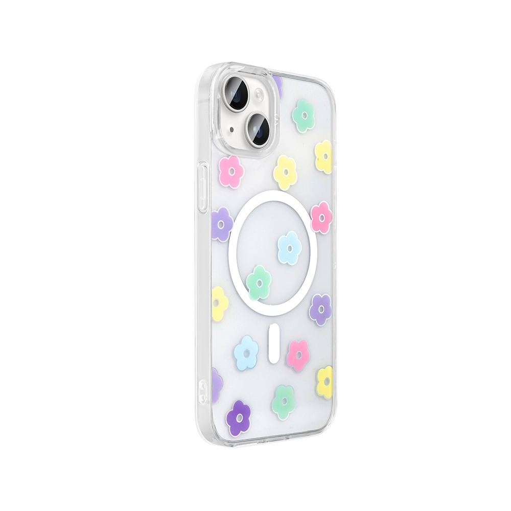 Apple iPhone 15 Uyumlu Kılıf M-Safe Şarj Özellikli Şeffaf Zore Folk Sert Kapak - 2