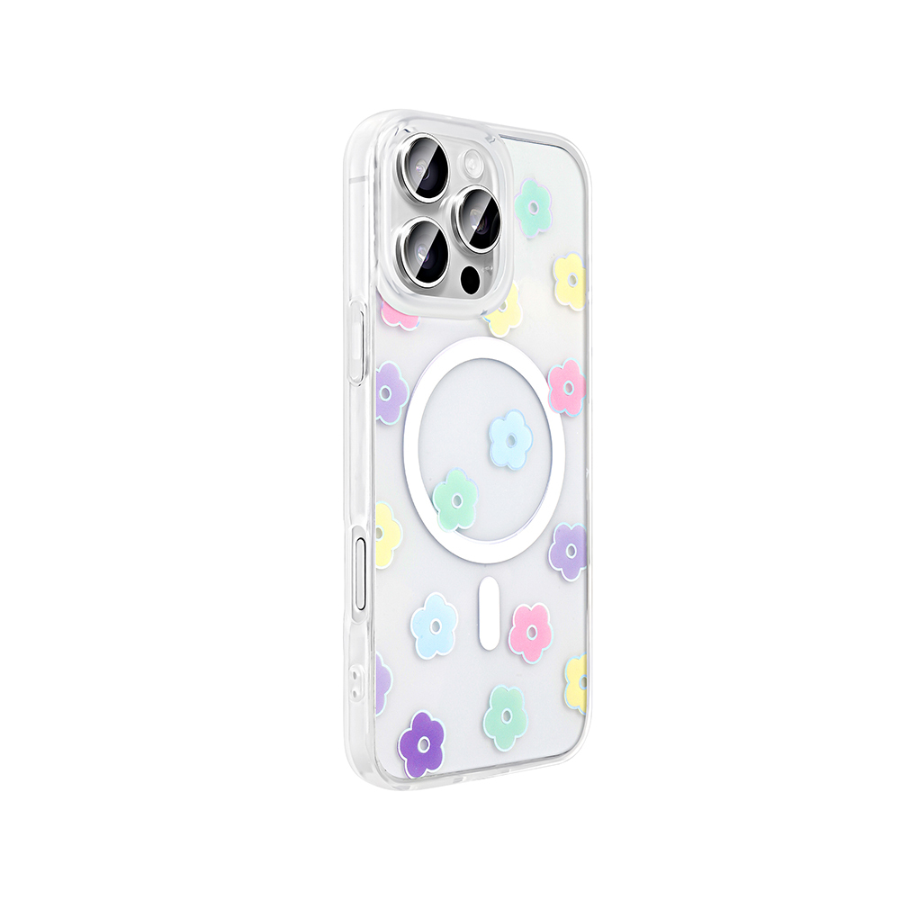 Apple iPhone 16 Pro Max Uyumlu Kılıf M-Safe Şarj Özellikli Şeffaf Zore Folk Sert Kapak - 3